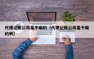 代理记账公司是干嘛的（代理记账公司是干嘛的啊）