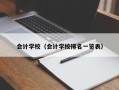 会计学校（会计学校排名一览表）