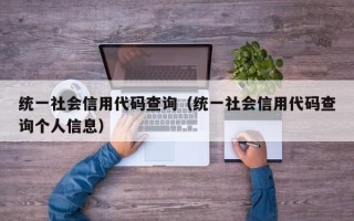 统一社会信用代码查询（统一社会信用代码查询个人信息）