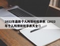 2022年最新个人所得税税率表（2022年个人所得税税率表大全!）