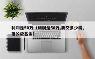 利润是50万（利润是50万,要交多少税,捐公益基金）