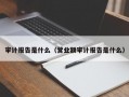 审计报告是什么（营业额审计报告是什么）