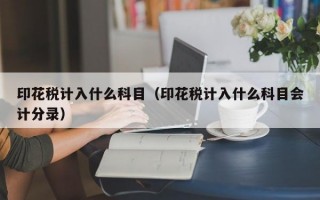 印花税计入什么科目（印花税计入什么科目会计分录）