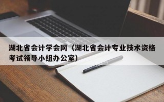 湖北省会计学会网（湖北省会计专业技术资格考试领导小组办公室）