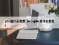 pbc是什么意思（wpspbc是什么意思）