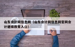 山东会计网信息网（山东会计网信息网官网会计继续教育入口）