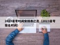 2023省考时间安排表已出（2023省考报名时间）