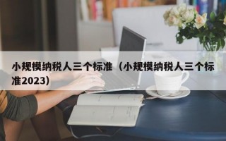 小规模纳税人三个标准（小规模纳税人三个标准2023）