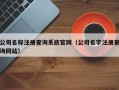 公司名称注册查询系统官网（公司名字注册查询网站）