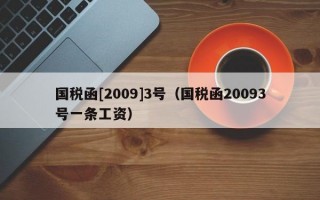 国税函[2009]3号（国税函20093号一条工资）