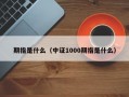 期指是什么（中证1000期指是什么）