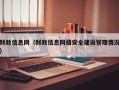 财政信息网（财政信息网络安全建设管理情况）